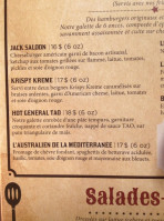 Jack Saloon menu