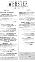Cafe Culinaire Le Webster menu