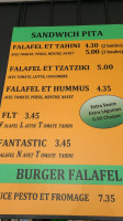 Falafel Manie menu