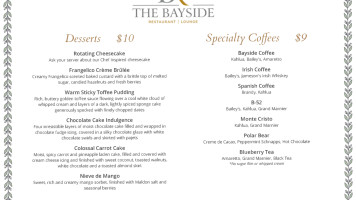 The Bayside Oceanfront Resort menu