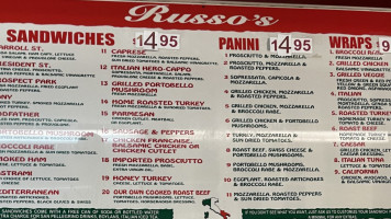 Russo's Mozzarella And Pasta menu