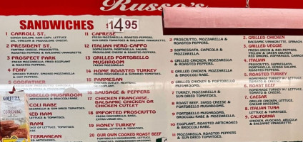 Russo's Mozzarella And Pasta menu