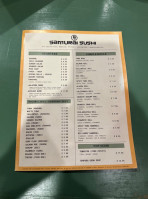 Samurai Sushi menu