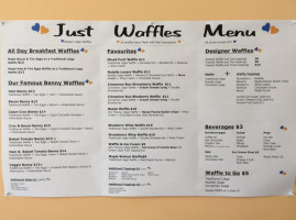 Just Waffles menu