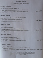 Pohostinstvo Trnavská menu