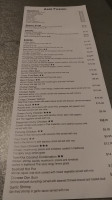 Asia Fusion menu