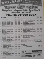 Rigolettó Pizzéria menu