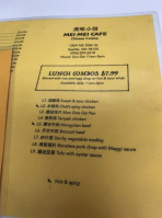 Mei Mei Cafe menu