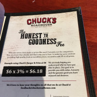 Chuck's Roadhouse Grill menu