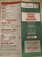 Tacos Times Square menu