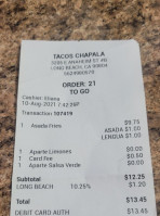 Tacos Chapala menu