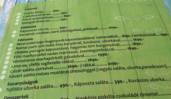 Cukorborsó Vendéglő menu