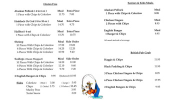 Docherty’s Fish ‘n Chips menu