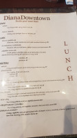 Diana Downtown menu