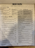 Watami Sushi Sake menu