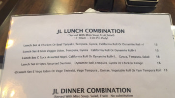 Jl Sushi&kitchen menu