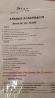 Asador De Albarracin menu