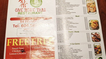 One More Thai Restaurant menu
