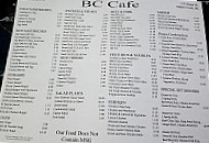 B C Cafe menu