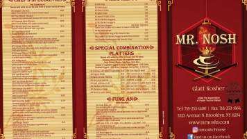 Mr Nosh menu
