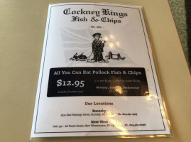 Cockney Kings Fish Chips menu