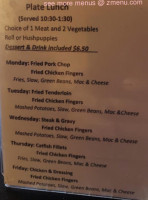 The Fish Creel menu