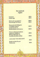 Szent Domonkos Vendéglő menu