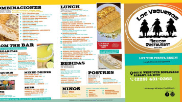 Los Vaqueros menu