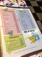 Galaxie Diner menu