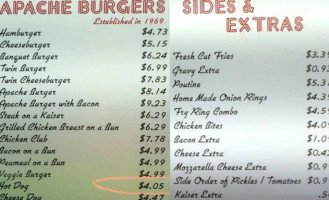 Apache Burger menu