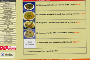 Pho Hoang Minh Vietnamese/Chinese Restaurant menu