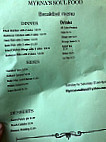 Myrna’s Soul Food menu