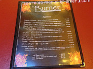 The Burner Grille menu