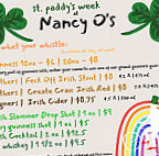 Nancy O's menu