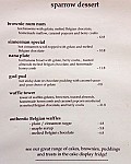 Sparrow Gelato, Espresso & Desserts menu
