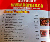 Karara Indian Take-Out menu