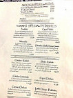 Yanni's Greek menu