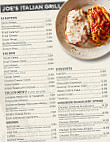 Joe’s Italian Grill menu