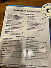 Unplugged Games Cafe menu