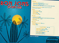 Ron Jon's Sports menu