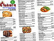 Sakura Chinese And Indian Cuisine menu
