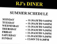 Rj's Diner Pizzeria menu