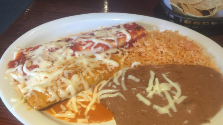 B Potato Burrito, Cheese Enchilada, Spinach Quesadilla