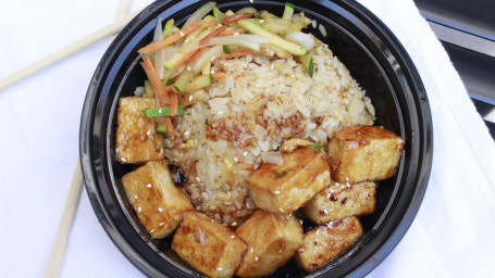 Hibachi Teriyaki Tofu (Vegetarian) (If Want No Onion, We Can Only Do White Rice And No Mixed Veggie)