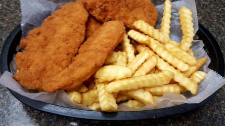 Panier De Tendres De Poulet Avec Frites