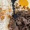 Special Small Viet Rice with Stir Fried Butter Beef and a Sunny Side Up Egg