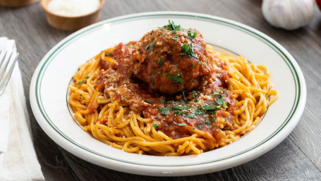 Spaghetti With A Giant Meatball
