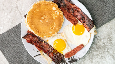 10. 2 Eggs Home Fries With 3 Pancakes Bacon