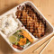 Fried Chicken With Salt And Pepper, Rice And Salad