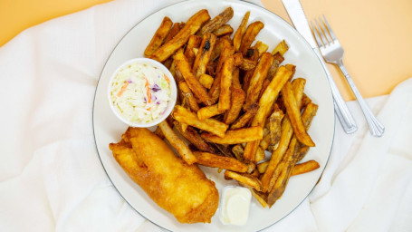 Haddock (2 Pieces) Chips with Small Coleslaw